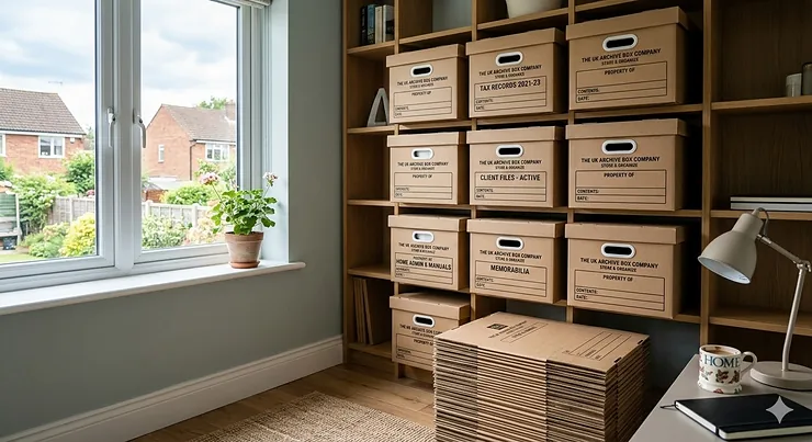A stack of the best archive boxes for office and home storage, featuring reinforced handles and lids. best archive boxes