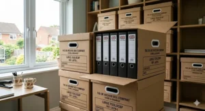 Large capacity archive boxes designed to fit A4 and foolscap lever arch files.