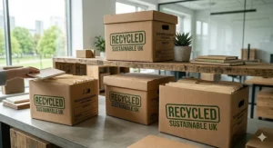 Eco-friendly archive boxes made from 100% recycled British cardboard.