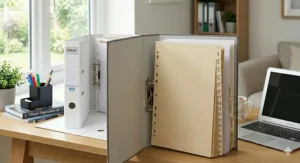 Alt text for image 3: Sustainable A4 manilla card dividers in assorted pastel colours, made from 100% recycled paper for eco-friendly filing.