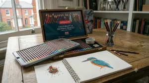 Fine-pointed pastel artist pencil sets in earthy tones, ideal for detailed sketching and soft blending techniques.