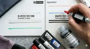 Detailed analysis of whiteboard durability and marker performance in a test zone.