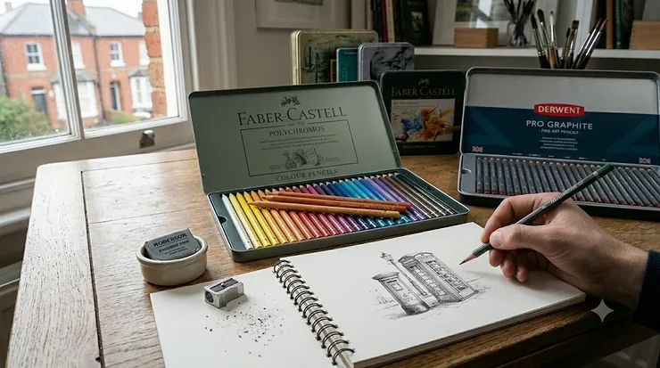 Assorted graphite artist pencil sets ranging from hard to soft grades, perfect for detailed sketching and shading. artist pencil sets