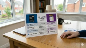 A summary table highlighting the main differences between CGP and Letts revision guides.
