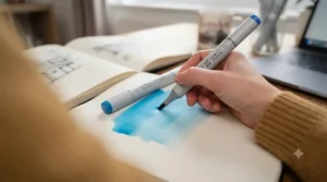 An illustration showing smooth blending techniques using Copic markers.