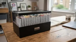 Professional presentation of a premium Copic pen set available on Amazon.