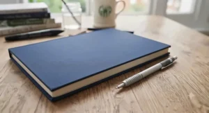 A durable hardback A5 sketchbook cover featuring a minimalist design, suitable for professional and hobbyist use.