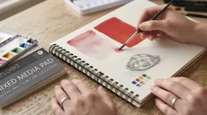 Watercolour paint applied to heavyweight mixed media paper.
