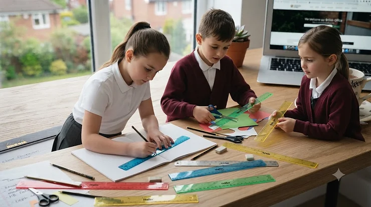 A clear plastic ruler showing typical signs of classroom use, including scratches, scuffs, and a chipped edge near the zero mark. metal ruler vs plastic ruler for durability