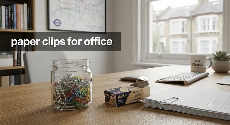 Large-sized paper clips for office filing and organising thick stacks of paper. paper clips for office