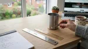 A split-screen infographic summarising the key durability pros and cons of metal rulers (impact resistant) versus plastic rulers (prone to cracking), helping consumers choose the best option.