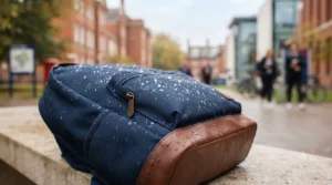 Comfortable, adjustable padded straps on a supportive laptop bag for sixth form designed for daily college commutes.
