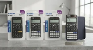 Comparison of popular scientific calculators approved for UK GCSE maths exams.